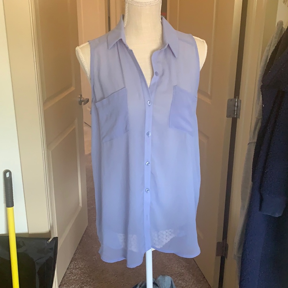 Lush Collared Button Down Tank Top - image 2